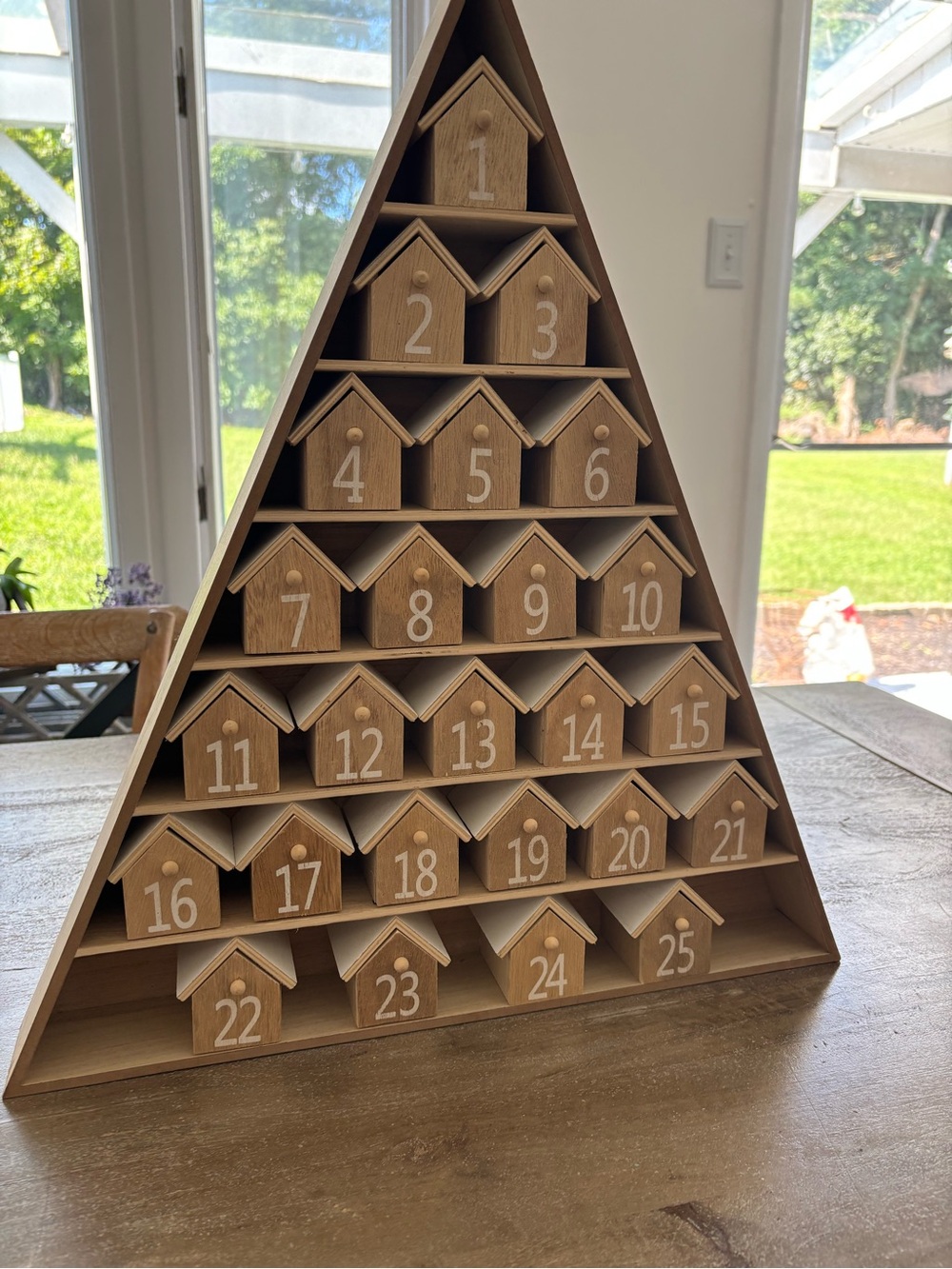 West Elm Wooden Triangle Advent Calendar in Natural Wood